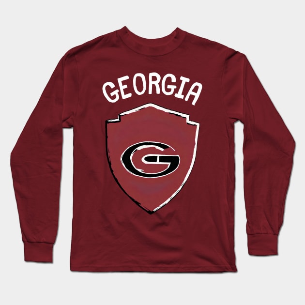 Georgia Football Fan American Football Player in the Soccer Team Long Sleeve T-Shirt by DaysuCollege